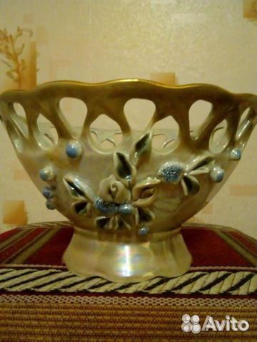 Ваза -фарфор,перламутр СССР