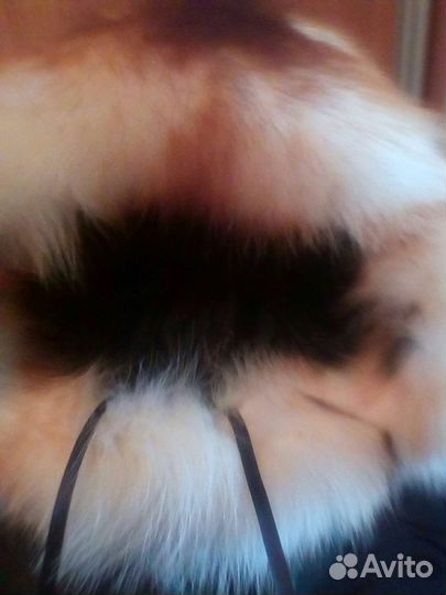 Шапка натуральная кожа по бокам песец,новая