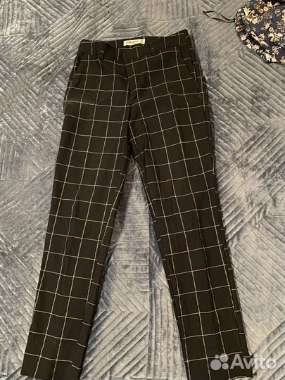 Прямые брюки в клетку