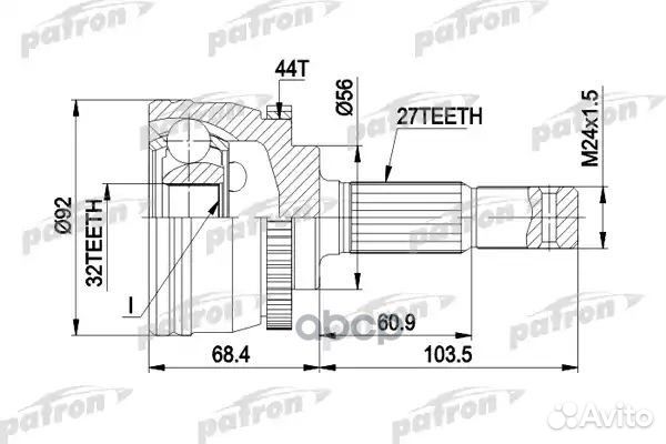 ШРУС наружн к-кт 27x56x32 ABS:44T nissan: prime