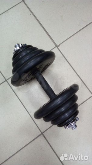 Гантель прорезиненная 20,5 кг. Новая