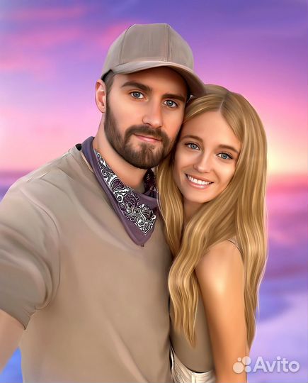 Портрет по фото на холсте