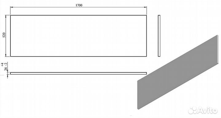 Фронтальная панель для ванны C-bath 1700 cbqpf0106