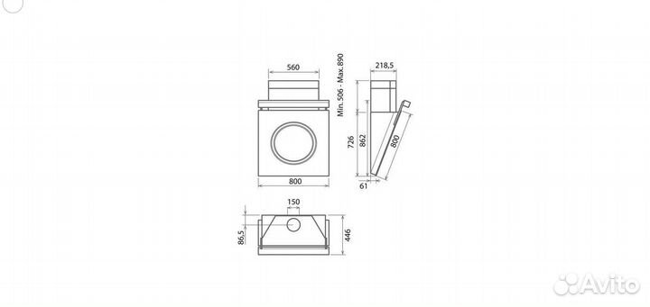 Вытяжка Elica OM Touch Screen BL/F/80