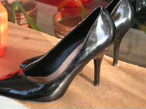 Лакированные туфли чёрные 38 размер 10 сантиметров