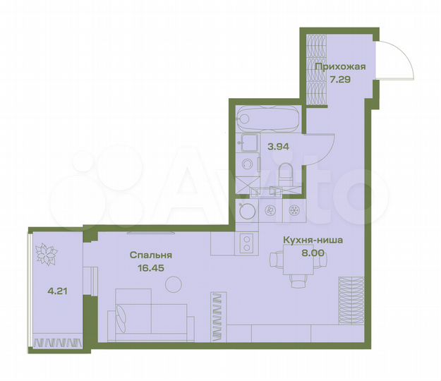 Квартира-студия, 38,9 м², 5/7 эт.