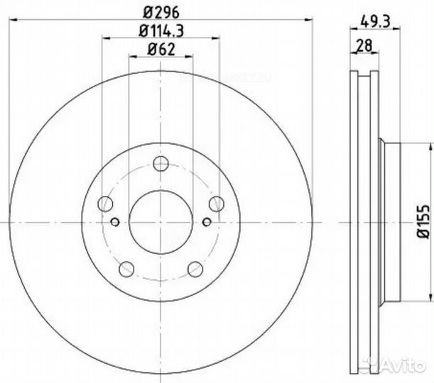 Nisshinbo ND1032 Диск тормозной перед