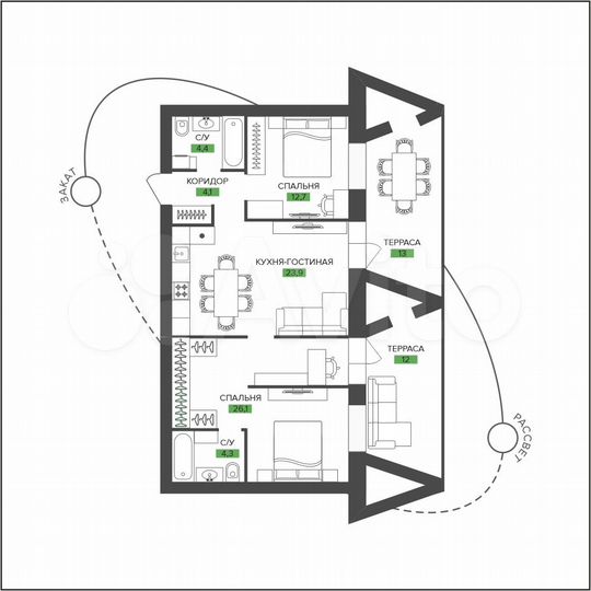 3-к. квартира, 92,3 м², 10/10 эт.