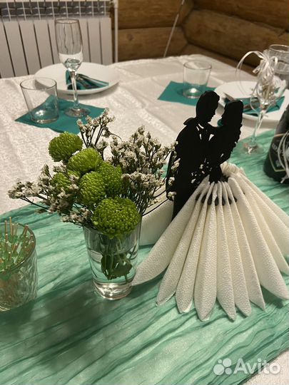 Свадебные салфетницы и украшения для бокалов