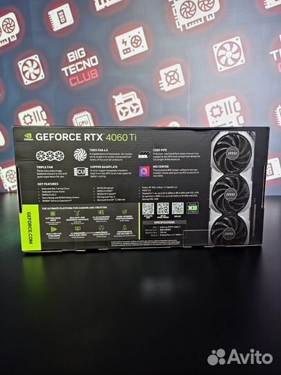 Видеокарта MSI RTX 4060ti ventus 3x