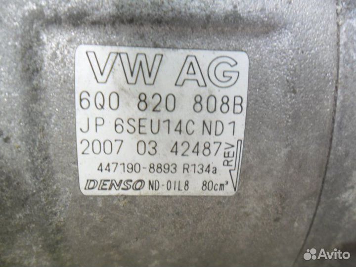 Б/У Б/У Компрессор кондиционера 6Q0820808B VAG