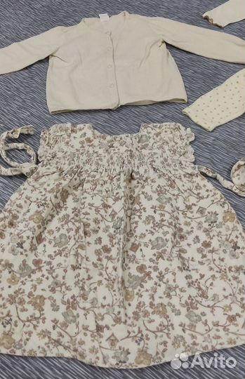 Платья, костюм, кофта (HM, next)для девочки 74-80