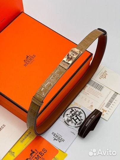 Ремень женский Hermes Kelly 18 крокодил