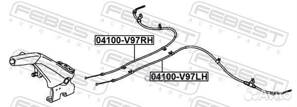 Трос стояночного тормоза 04100V97LH Febest