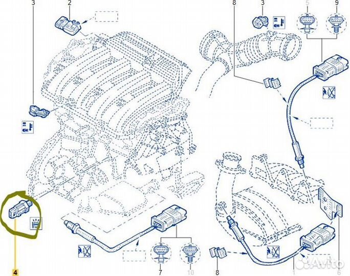 Датчик детонации Renault Kaptur F4RE410C127012