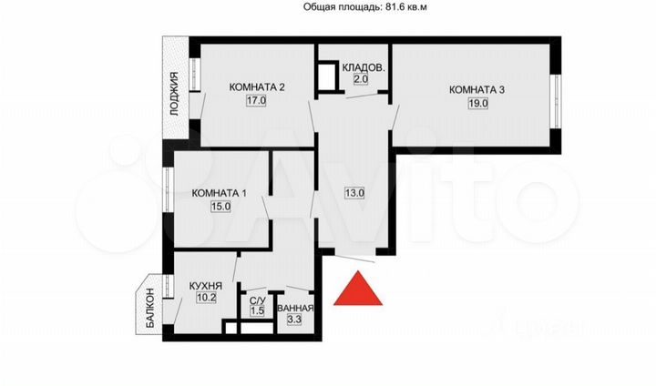 3-к. квартира, 81,7 м², 9/12 эт.