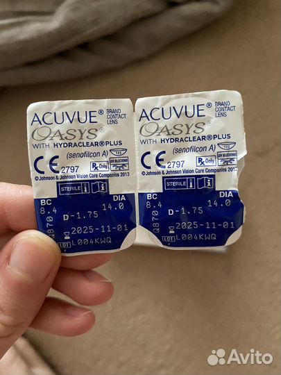 Линзы acuvue oasys -1.75