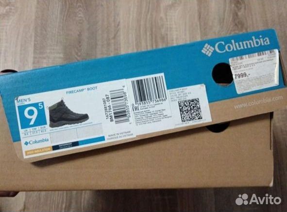 Ботинки мужские columbia зимние термо 27,5