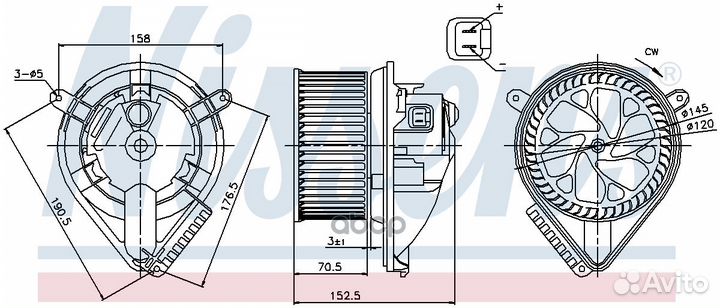 Вентилятор отопителя MB Vito all 96-03 87156