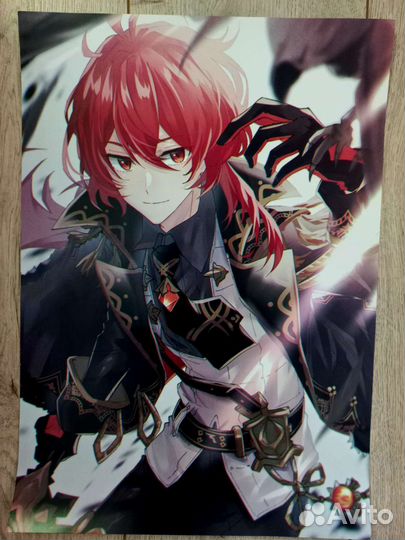 Коллекция Геншин плакаты, значки, подушка