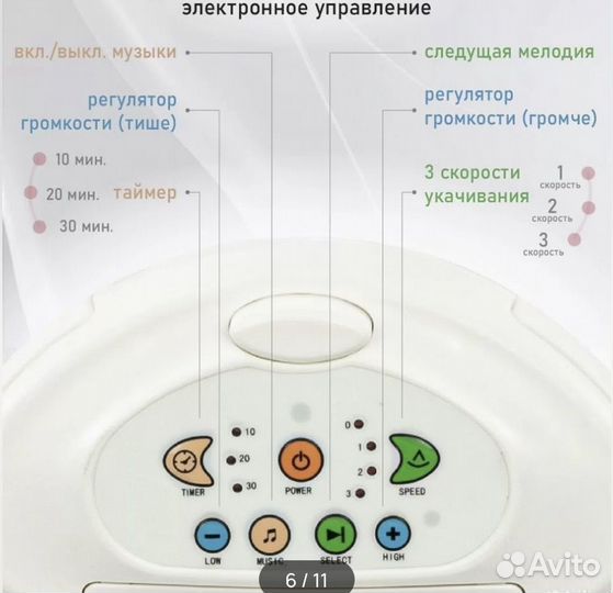 Электрокачели детские Nuovita Migliore