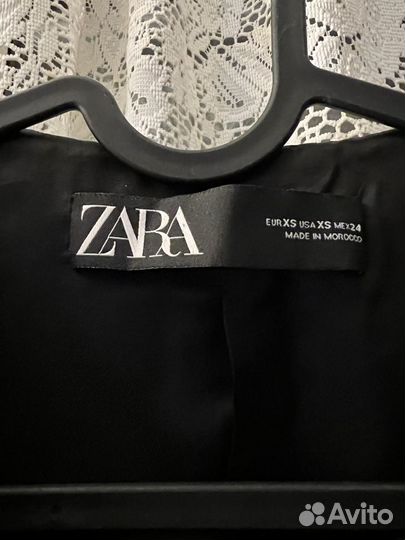 Пальто черное шерсть zara