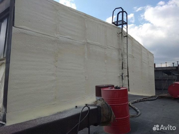 Утепление потолка ППУ от 100м2