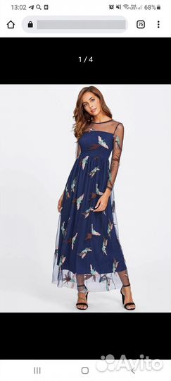 Платье shein, сверху фатин, новое, s