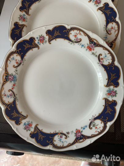 Тарелки набор и блюдо круглое Чешский фарфор