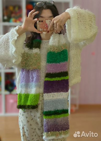 Вязаный шарф ручной работы