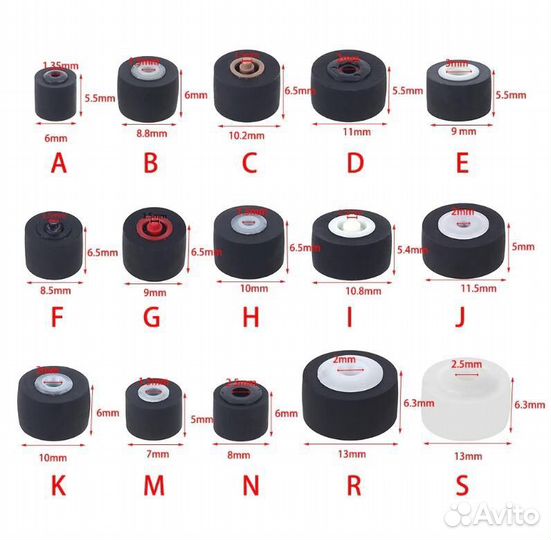 Ролик прижимной для кассетного магнитофона