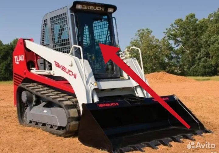 Стекло лобовое (дверное) для Takeuchi ti 130