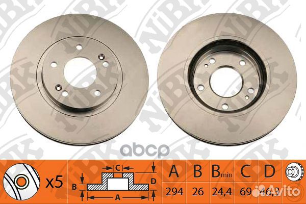 RN1209-nibk диск тормозной передний Hyundai Sa