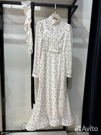 Платье zimmermann с баской белое