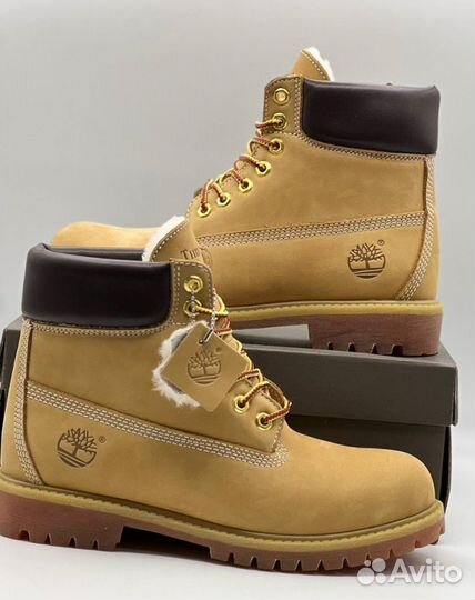 Ораньжевые Timberland с мехом