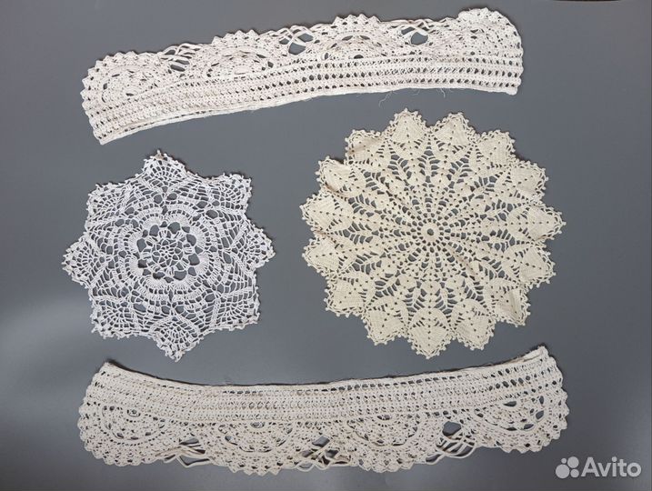 Кружево разное СССР ручной работы салфетки