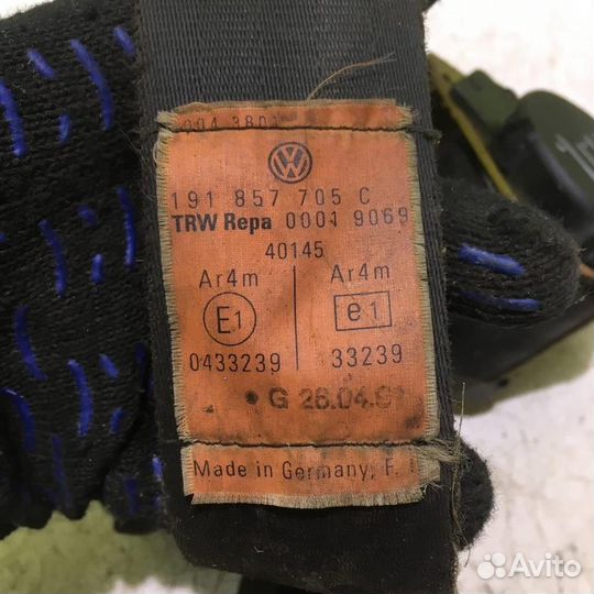 Ремень безопасности Фольксваген Гольф 2 Джетта 2