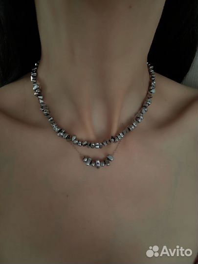 Колье из гематита