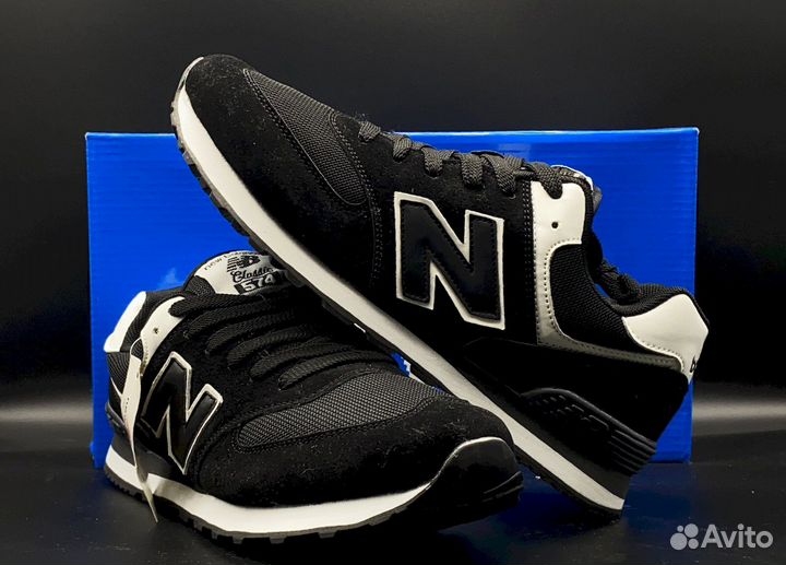 Черные мужские кроссовки New Balance 574, размеры