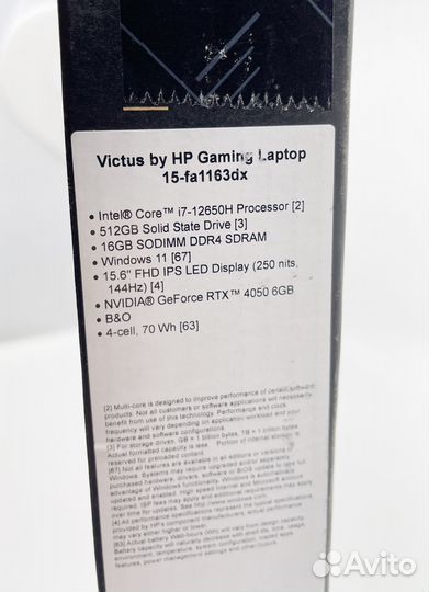 Ноутбук HP Victus i7/16GB/512GB/4050