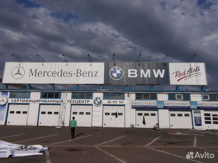 Монтаж наружной рекламы, вывески, баннера,оклейка