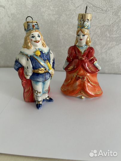 Елочные игрушки из фарфора