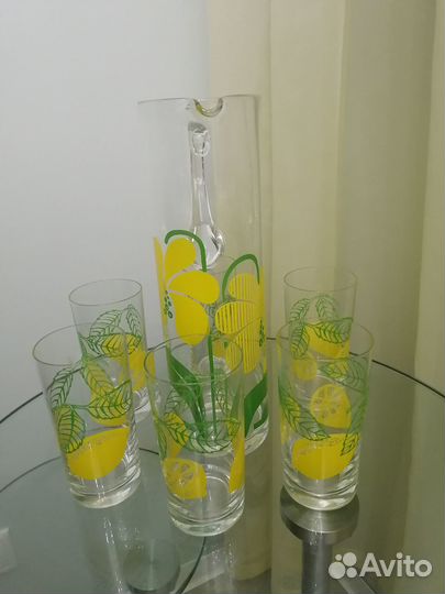 Набор из стекла -Кувшин и 6 стаканов