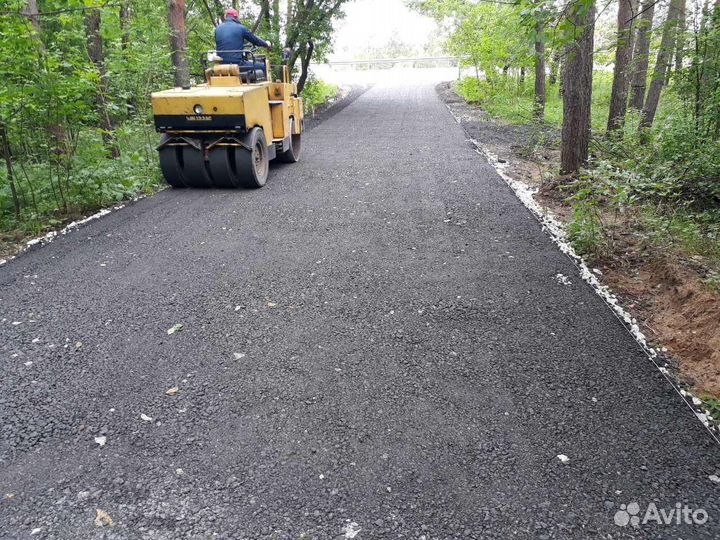 Укладка асфальтной крошки под ключ