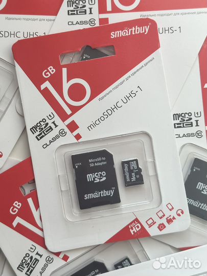 Карта памяти MicroSD c адаптером 16 Gb