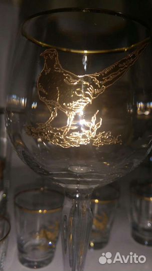 Набор бокалов с фазанами,стаканов,стопок Bohemia