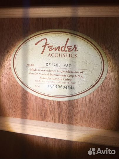 Акустическая гитара fender CF140S NAT
