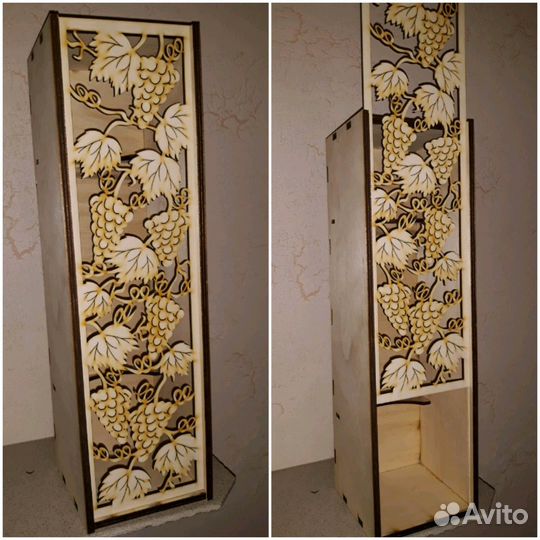 Деревянная коробка для бутылки вина