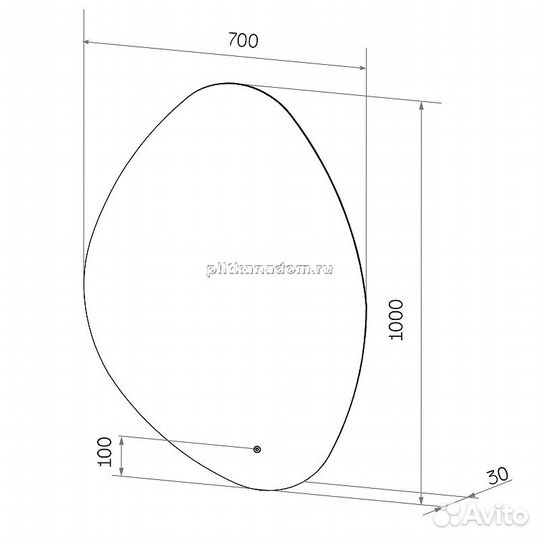 Зеркало Континент Alma LED 700x1000 с подсветкой с сенсорным выключателем злп613