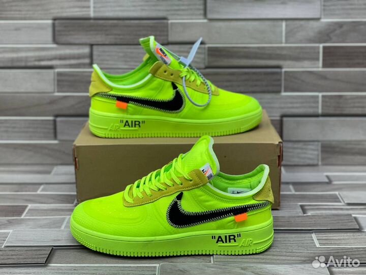 Кроссовки Nike Air Force 1 Off-White Volt (41-45)